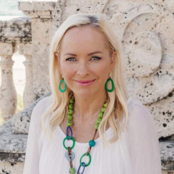 TAGUA Marianitas Sustainable Vegan Ivory Dangle Hoop Earrings - Picture 5 of 8